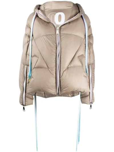 Khrisjoy Ecoleather Puffer Jacket In Powder