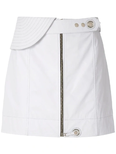 À La Garçonne Leather Mini Skirt In White