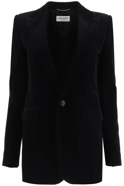 Saint Laurent Corduroy Jacket In Black