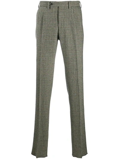 Drumohr Checked Tailored Trousers In Green