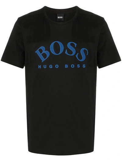 Hugo Boss Logo Print Short-sleeved T-shirt In Black