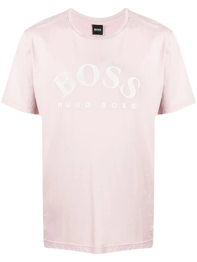 Hugo Boss Logo Print Short-sleeved T-shirt In Pink