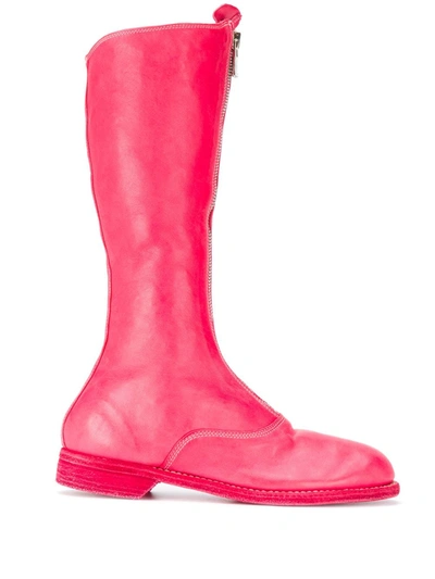 Guidi High-leg Leather Boots In Pink