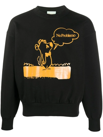 Aries Graphic Print Sweatshirt In Black