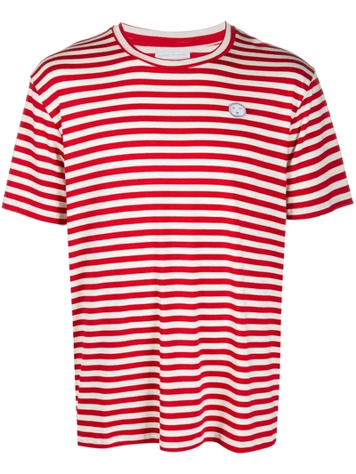 Société Anonyme Striped Cotton T-shirt In Red