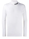 Gcds Embroidered-logo Roll Neck Jumper In White