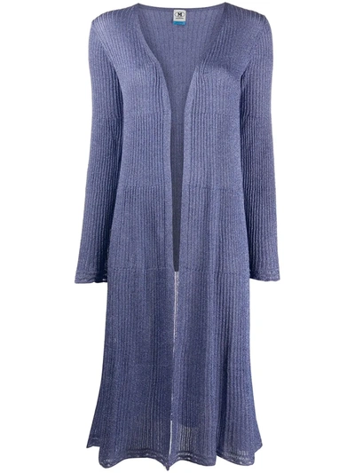 M Missoni Ribbed-knit Cardigan In Purple