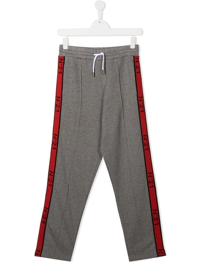 N°21 Teen Logo Band Track Pants In Grey