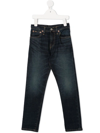 Ralph Lauren Kids' Mid-rise Slim-fit Jeans In Blue
