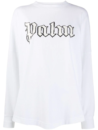 Palm Angels Logo-print Sweatshirt In White