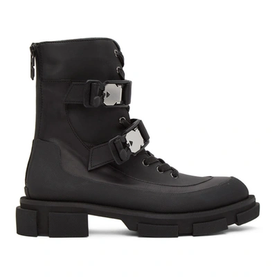 Both 'gao' Harness Military Boots In Black