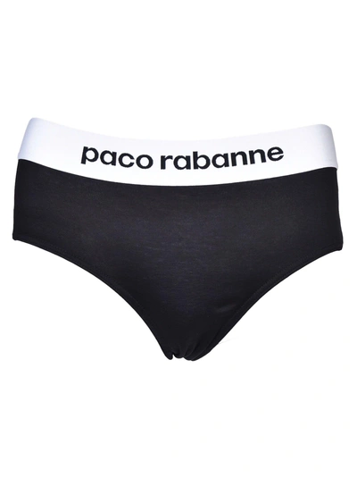 Paco Rabanne Brand Print Underwear In Black