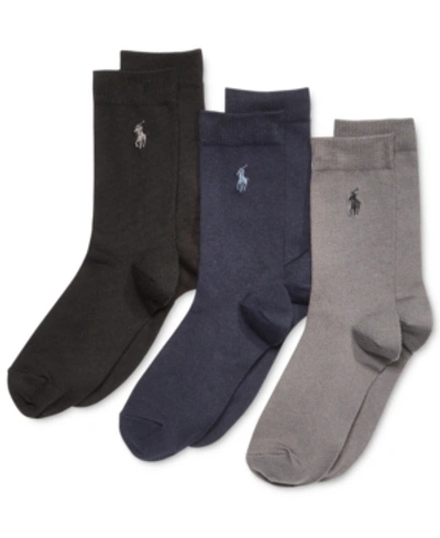 Polo Ralph Lauren Kids' Big Boys Super Soft Crew Socks, Pack Of 3 In Navy