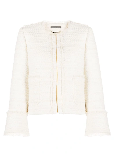 Alberta Ferretti Tailored Tweed Jacket In White