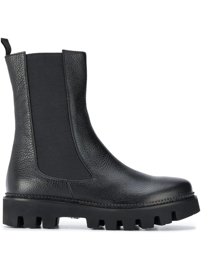 Société Anonyme Ridged-sole Leather Boots In Black