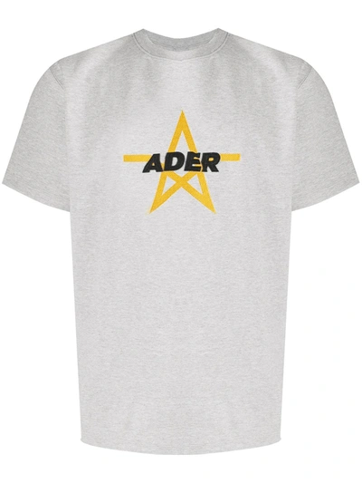 Ader Error Embroidered-logo T-shirt In Grey