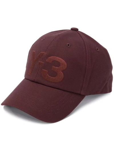 Y-3 Embroidered Logo Baseball Cap In Red