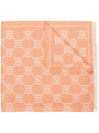 Gucci Lady Moul Gg Jacquard Wool Scarf In Pink