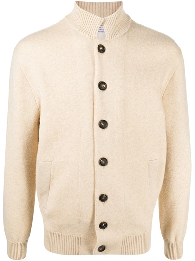 Brunello Cucinelli Button-up Cashmere Cardigan In Neutrals