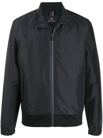 Ps By Paul Smith Multicolour Zip Bomber Jacket In Blue