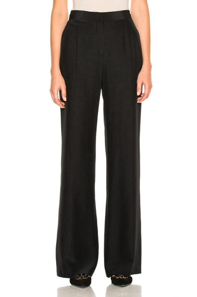 Alberta Ferretti Silk Wide Leg Pants In Black