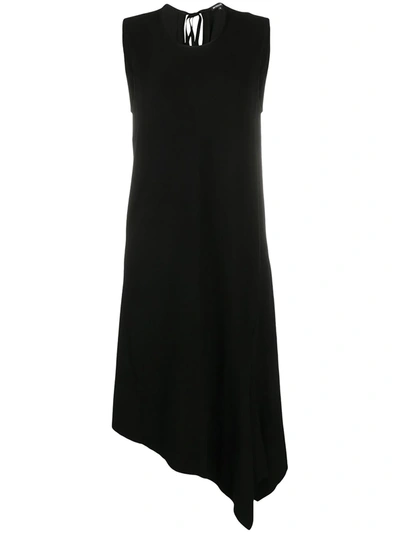 Ann Demeulemeester Asymmetrical Sleeveless Midi Dress In Black