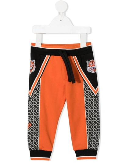 Dolce & Gabbana Babies' Tiger Embroidered Track Pants In Multicolor