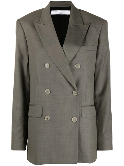 Iro Double Breasted Blazer Jacket In Grey