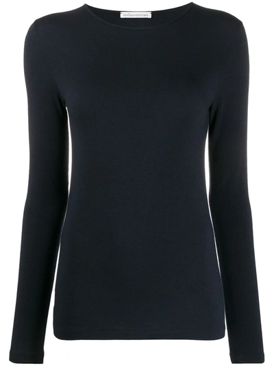 Stefano Mortari Long-sleeved Fitted T-shirt In Blue