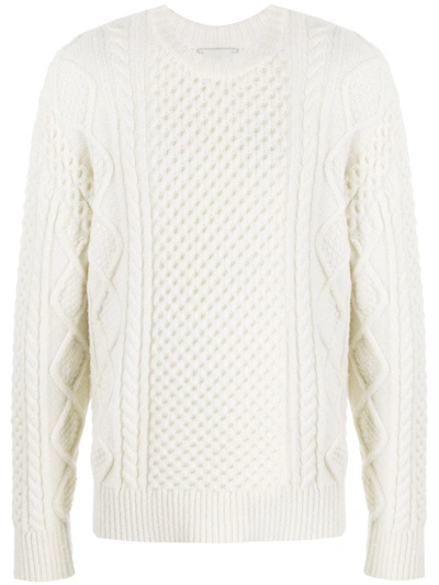 Laneus Cable Knit Jumper In White