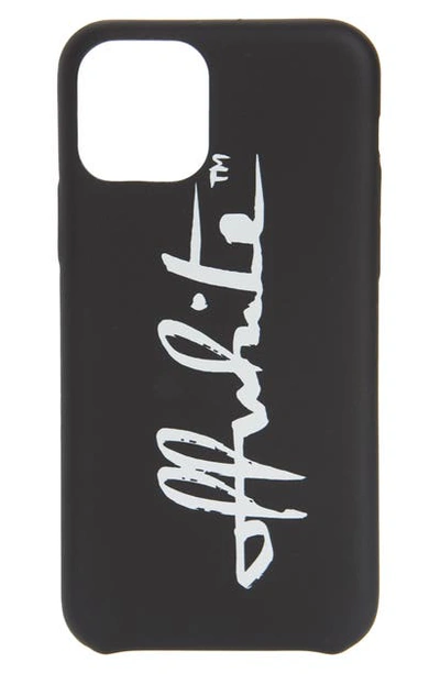 Off-white Script Logo Iphone 11 Pro Case In Black/ White