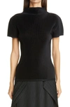 Issey Miyake Mist Basics Funnel Neck Top In Black