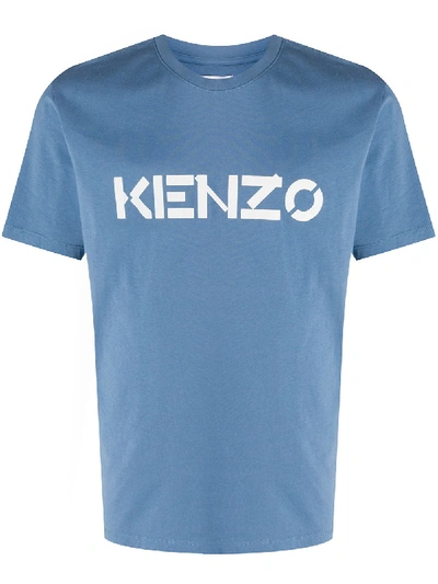Kenzo Logo-print Crew-neck T-shirt In Blue