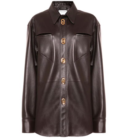Bottega Veneta Button-up Shirt Jacket In Brown