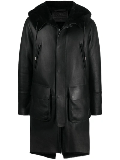 Desa 1972 Zip-through Hooded Coat In Black