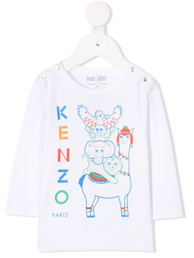 Kenzo White T-shirt For Baby Boy With Logo