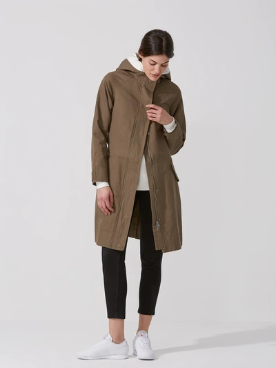 Frank + Oak Cotton-linen Hooded Anorak In Olive