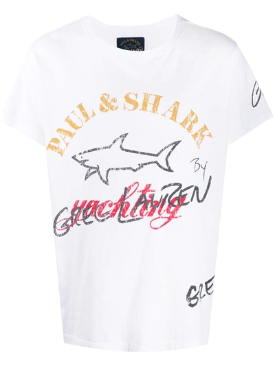 Paul & Shark Logo-print T-shirt In White