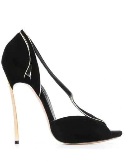 Casadei Sculpted Strap Sandals In Black