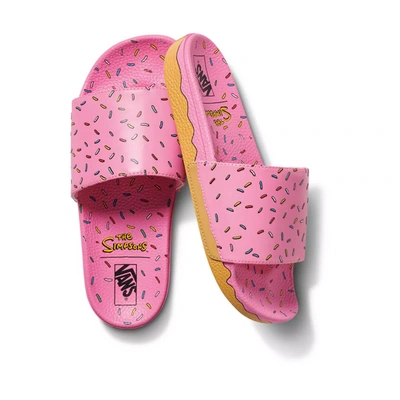 Pre-owned Vans  Slide-on The Simpsons Donut In Pink/tan