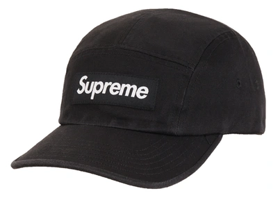 Pre-owned Supreme Washed Chino Twill Camp Cap (fw20) Black