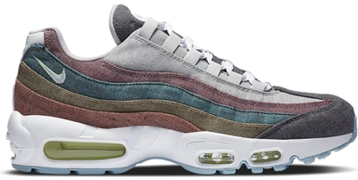 Pre-owned Nike  Air Max 95 Recycled Canvas In Vast Grey/barely Volt-bright Crimson-white