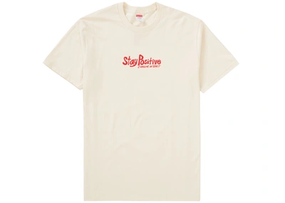 Pre-owned Supreme  Stay Positive Tee Natural