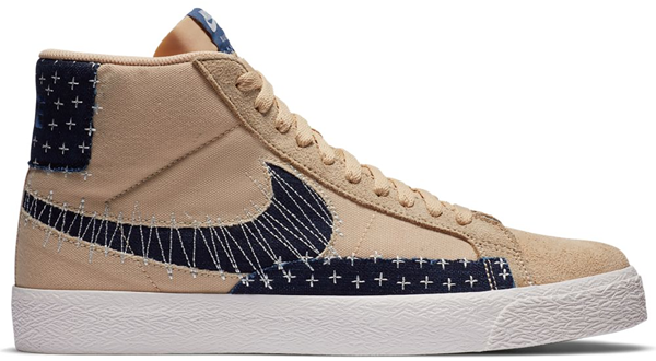 Pre-owned Sb Zoom Blazer Mid Sashiko Sesame In Sesame/mystic Navy-sail-gum Light Brown Pre-owned Sb Zoom Blazer Mid Sashiko Sesame In Sesame/mystic Navy-sail-gum Light Brown