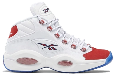 Pre-owned Reebok  Question Mid Red Toe 25th Anniversary In White/white-red