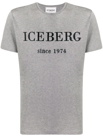 Iceberg Logo Print T-shirt In Grey