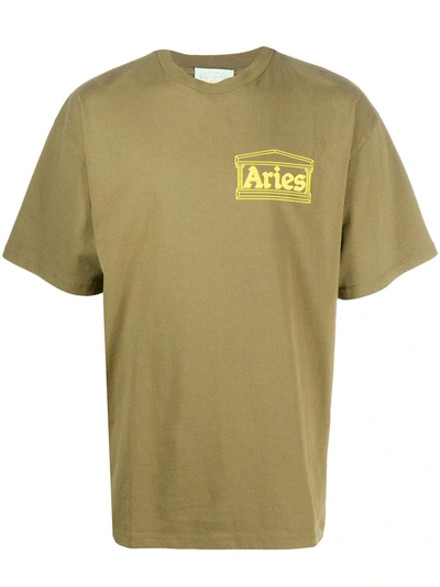 Aries Olive Green Cotton T-shirt