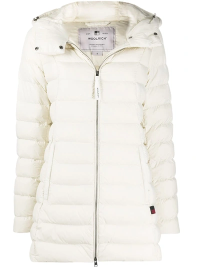 Woolrich Hooded Down-padded Coat In Neutrals
