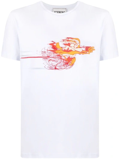 Iceberg Coyote Print T-shirt In White
