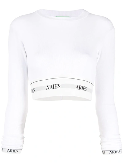 Aries Logo Waistband Jumper In White